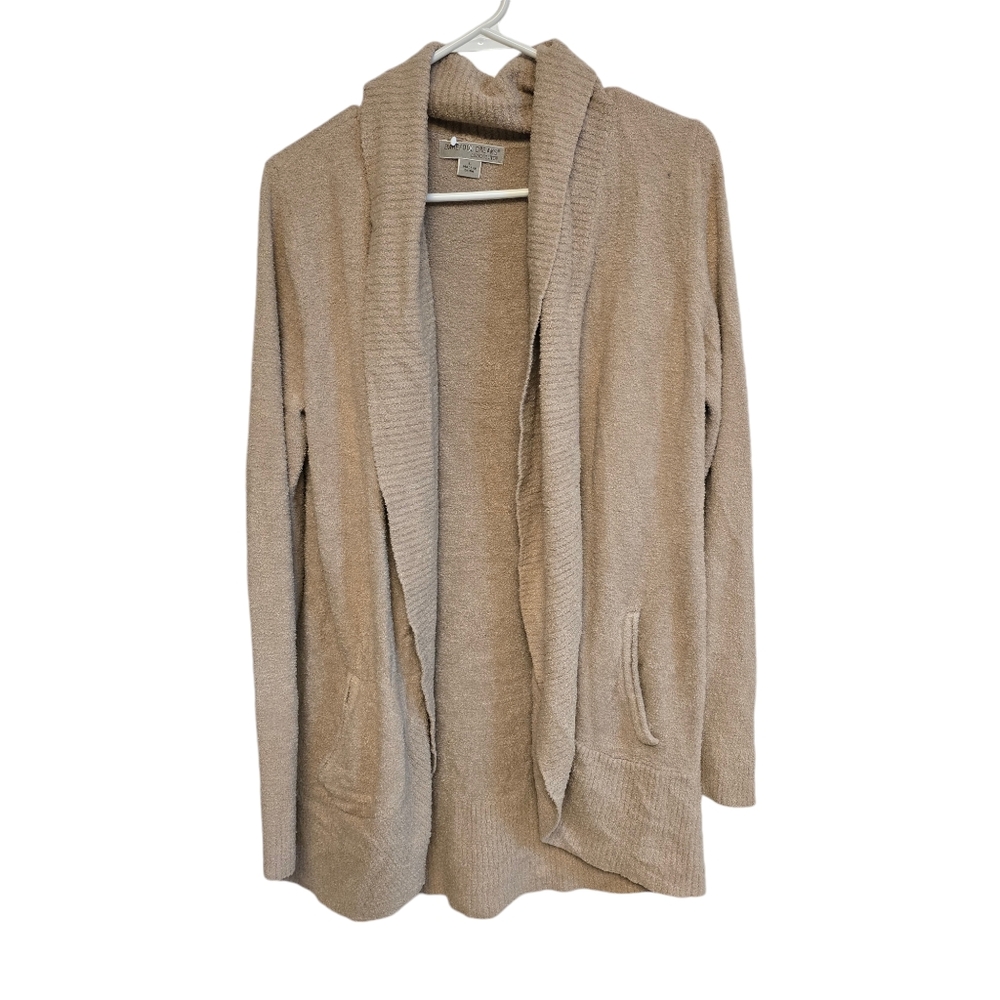 Barefoot‎ Dreams Cozychic Lite Circle Open Cardigan Sweater Large Cream Beige